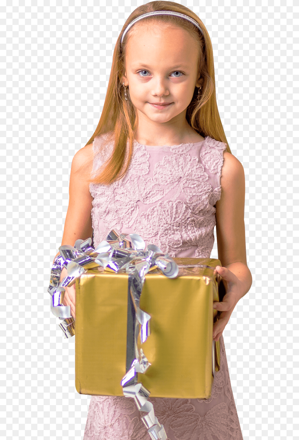 Cute Girl Holding Gift Box Girl With Gift, Child, Female, Person, Face Png Image