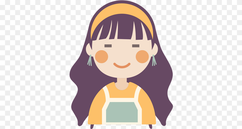 Cute Girl Icon Of Flat Style Icon, Baby, Person, Face, Head Free Png
