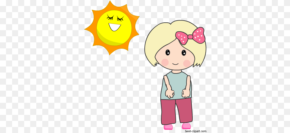 Cute Girl In The Sun Clip Art Clip Art, Baby, Person, Toy Free Png Download