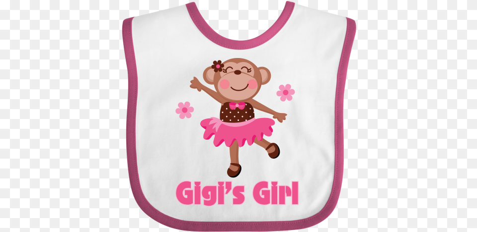 Cute Girl Monkey In Pink Tutu With Gigi39s Girl Quote Monkey Ballerina, Baby, Bib, Person Png