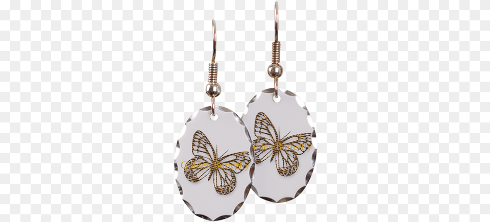 Cute Gold Butterfly Earring Oval Charm Cute Gold Butterfly Shower Curtain, Accessories, Jewelry, Smoke Pipe Free Png Download