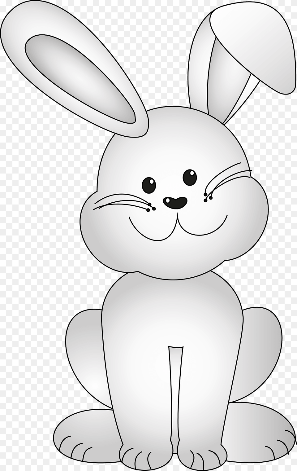 Cute Gray Bunny Clipart, Nature, Outdoors, Snow, Snowman Png Image