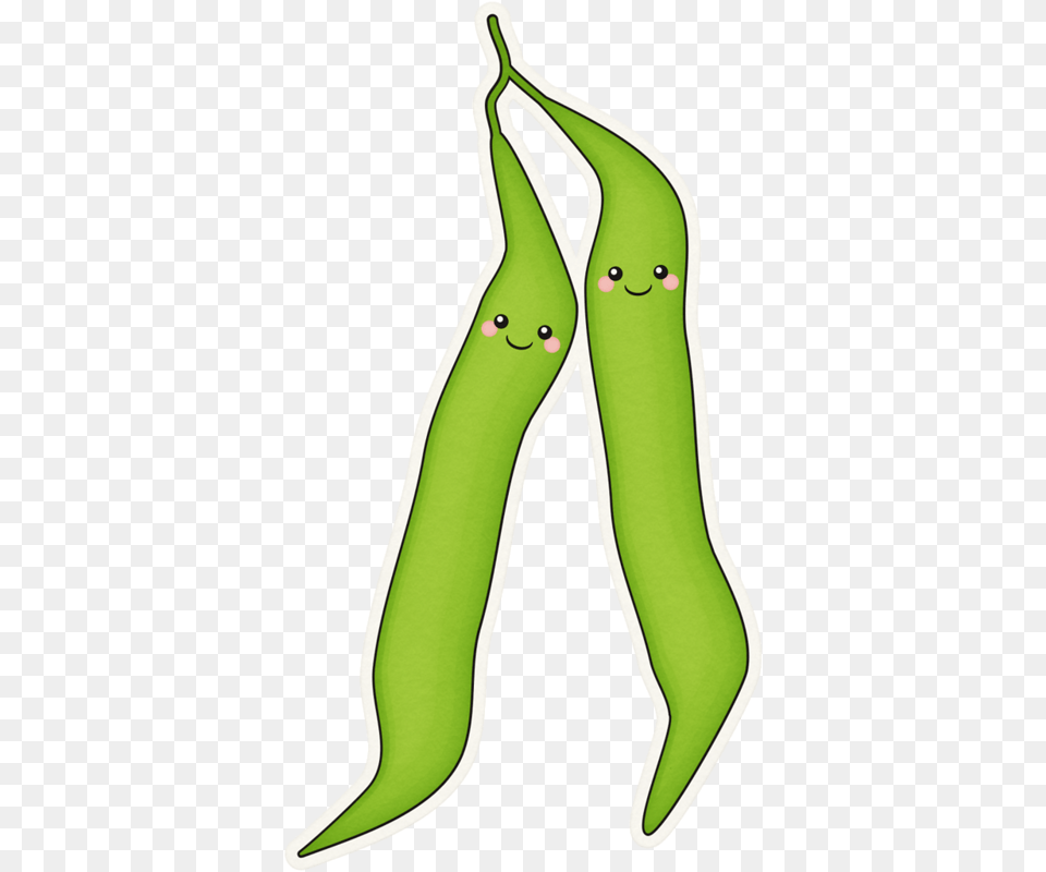 Cute Green Bean Cartoon, Vegetable, Produce, Food, Plant Free Transparent Png