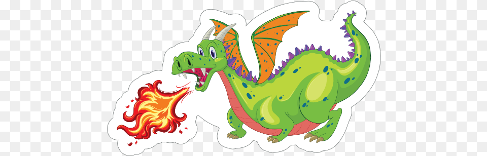 Cute Green Fire Breathing Dragon Sticker Dragon Clipart Free Png Download