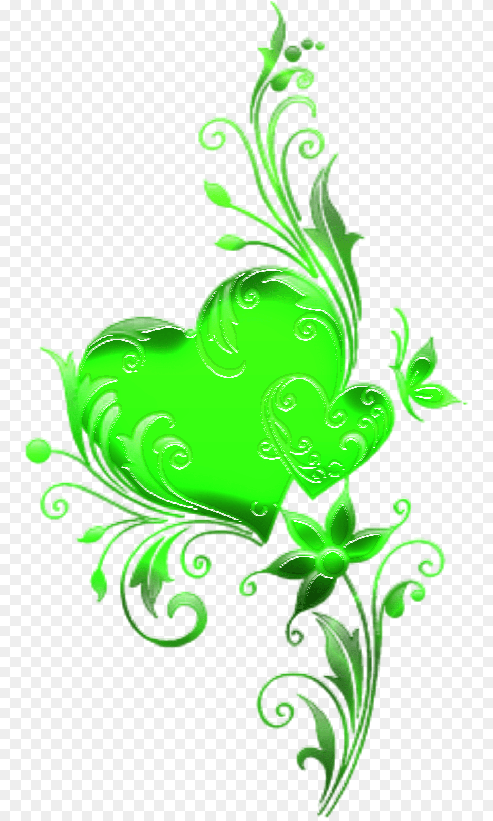 Cute Green Heart By Madkan Color Of Life Hearts Abstract, Art, Floral Design, Graphics, Pattern Png