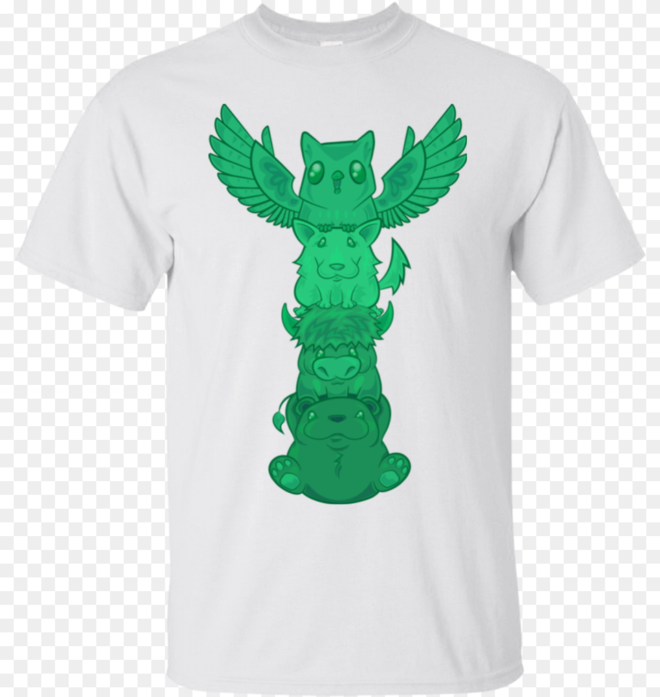 Cute Green Totem Pole Gildan Ultra Cotton T Shirt Illustration, Clothing, T-shirt, Animal, Crawdad Free Png
