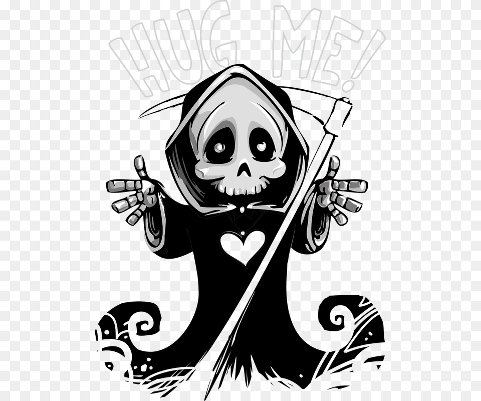 Cute Grim Reaper, Person, Face, Head, Art Free Png Download