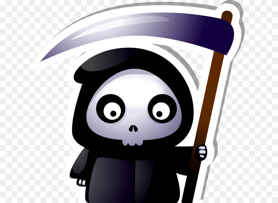 Cute Grim Reaper With Scythe Sticker Cute Grim Reaper Cartoon, People, Person Free Transparent Png