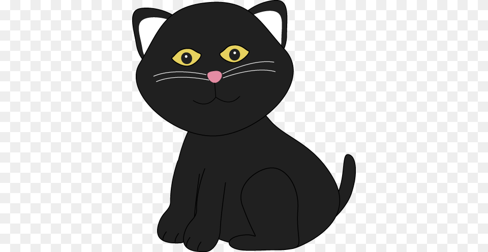 Cute Halloween Black Cat Clip Art, Animal, Bear, Mammal, Pet Png Image