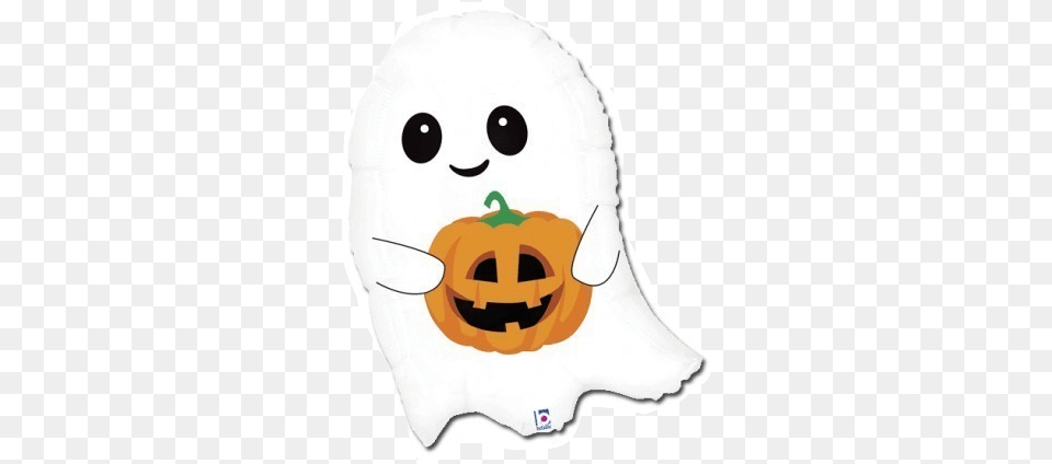 Cute Halloween Ghost Pumpkin Balloon Cartoon, Outdoors, Food, Vegetable, Produce Png