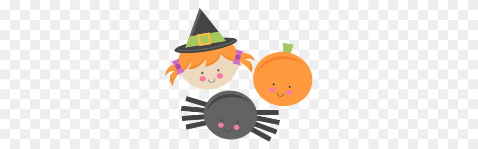 Cute Halloween Monsters Witch Pumpkin Spider Scrapbook Cut, Clothing, Hat, Snowman, Snow Free Png Download