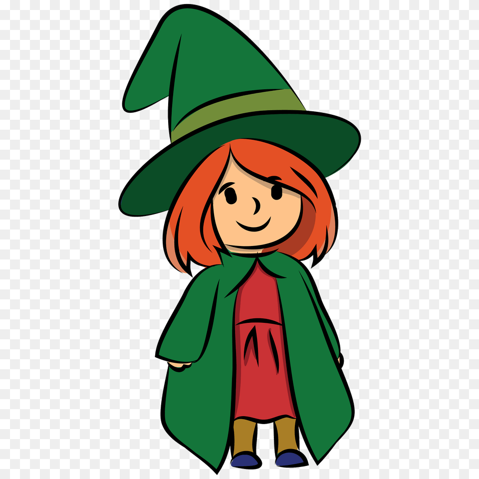 Cute Halloween Witch Clipart, Elf, Baby, Person, Face Free Png
