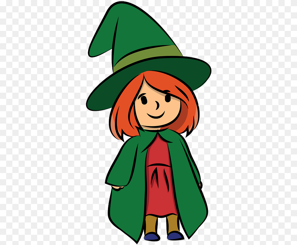 Cute Halloween Witch Clipart Download Transparent Bruxa Clipart, Book, Cape, Clothing, Comics Free Png