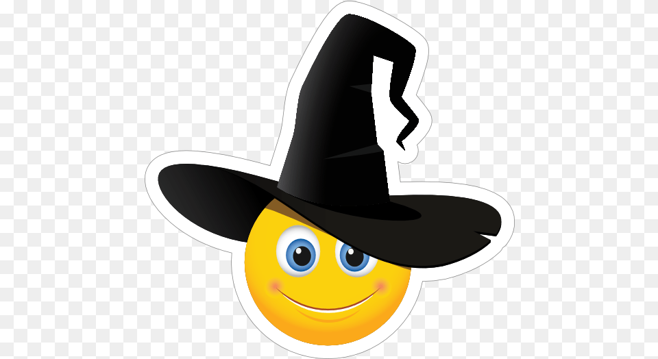 Cute Halloween Witch Hat Emoji Sticker Witch Emoji, Clothing, Sun Hat, Cowboy Hat Png