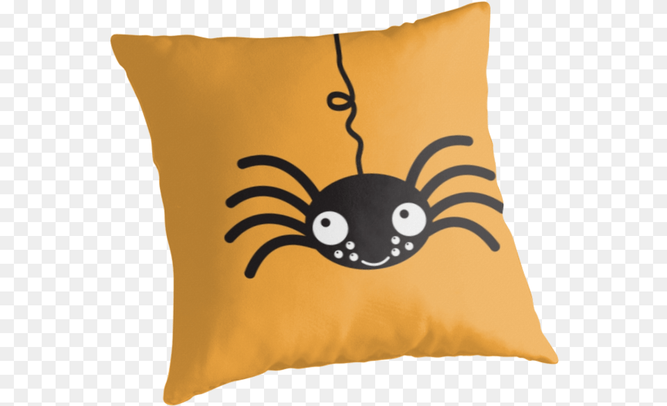 Cute Hanging Spider For Halloween By Jazzydevil Throw Pillow, Cushion, Home Decor, Person Png Image