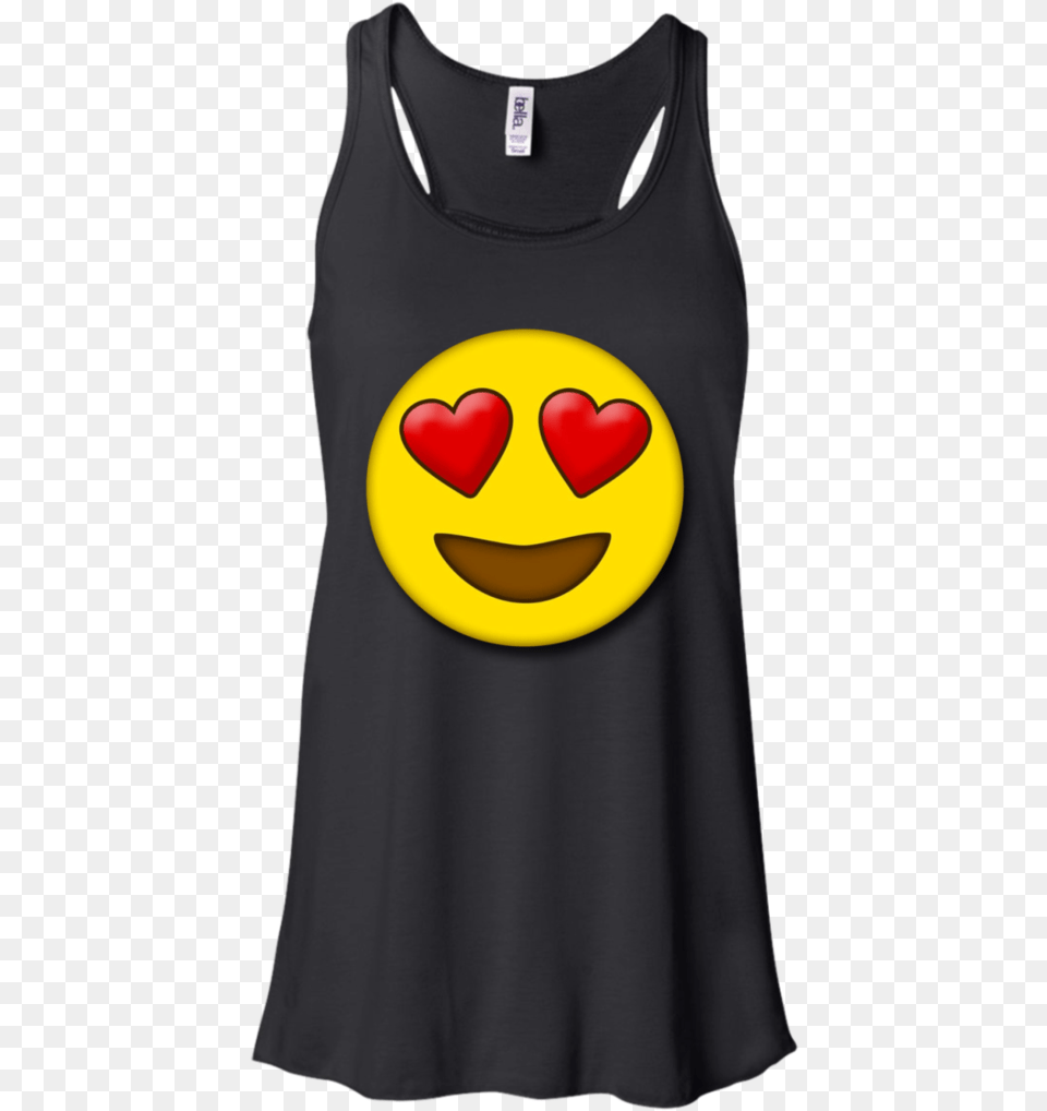Cute Heart Eyes Emoji Valentineu0027s Day Love Menwomen Tank Clothing, Tank Top, Logo, Adult Free Transparent Png