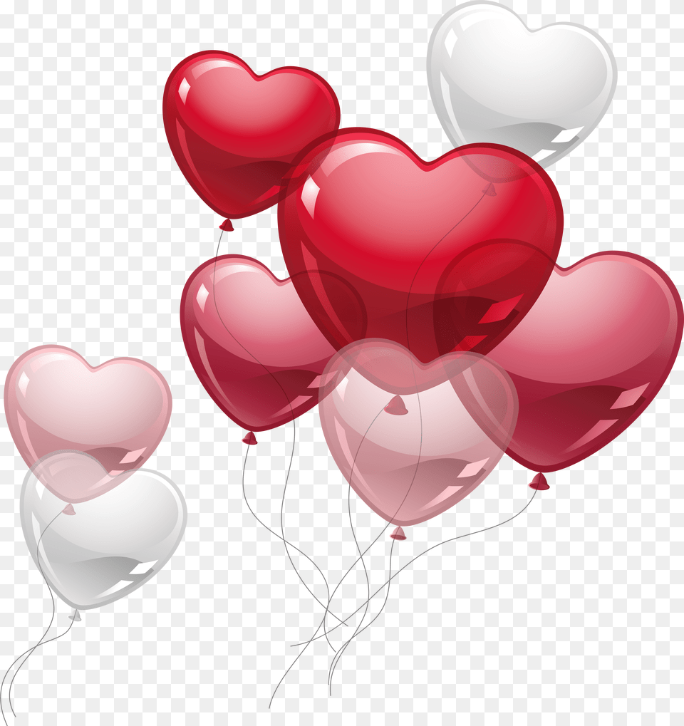 Cute Hearts Happy Birthday Heart Balloons, Balloon Free Png Download