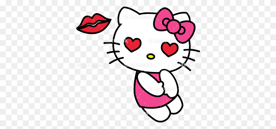 Cute Hello Kitty Lip Tattoo Design For Girls Hello Kitty Clipart, Dynamite, Weapon Png