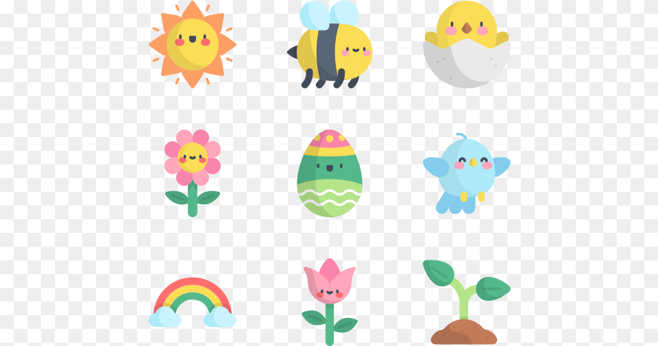 Cute Icons Of Spring, Egg, Food, Animal, Cat Free Png Download