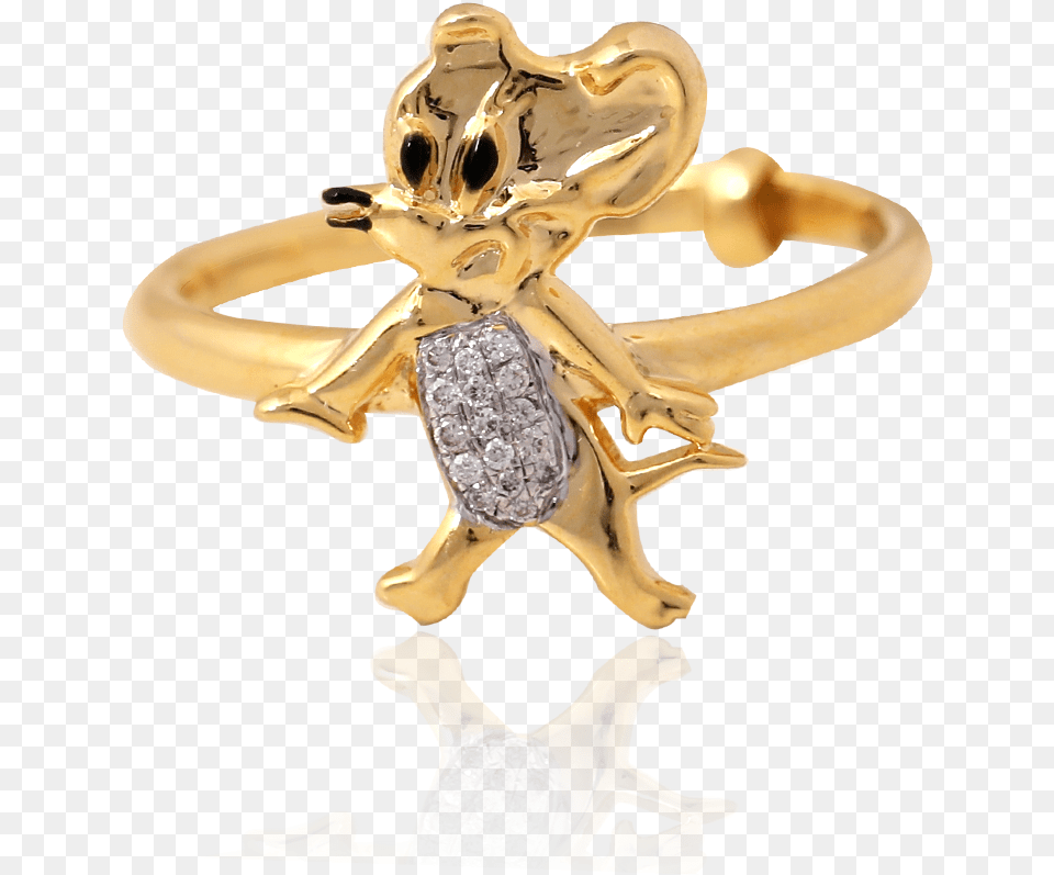 Cute Jerry Gold Ring Body Jewelry, Accessories, Animal, Dinosaur, Reptile Png Image