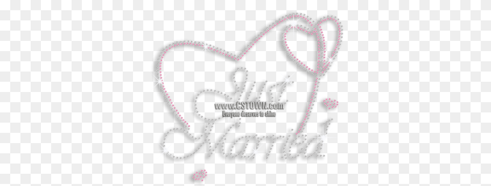 Cute Just Married With Heart Iron On Rhinestone Transfers Heart, Chandelier, Lamp, Nature, Outdoors Free Png Download