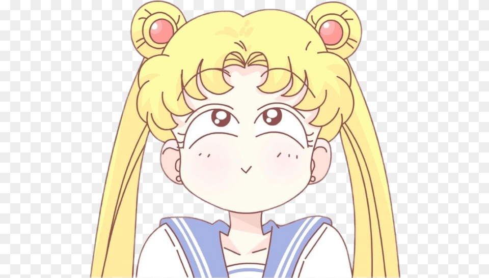 Cute Kawaii Anime Animegirl Sailormoon Moon Girl Vaporw Sailor Moon Transparent Kawaii, Baby, Person, Face, Head Free Png