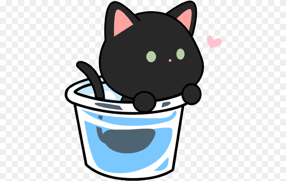 Cute Kawaii Black Cat, Cream, Dessert, Food, Ice Cream Free Transparent Png