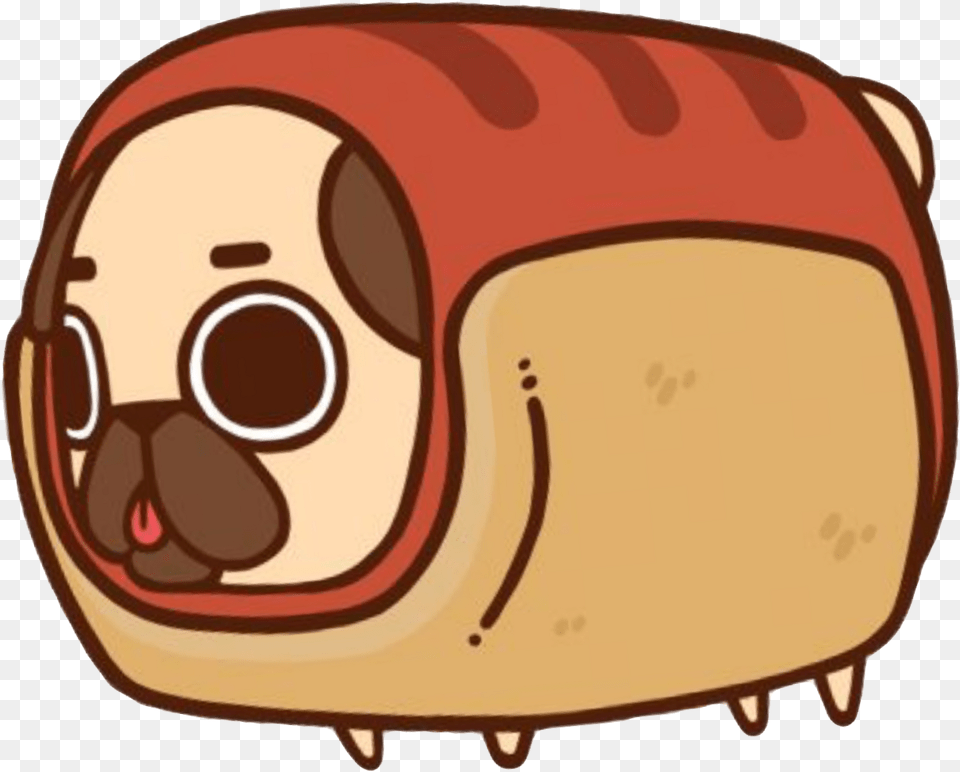Cute Kawaii Dog Pug Hotdog Animal Nature Food Yummy Pug Hot Dog Cartoon Png Image