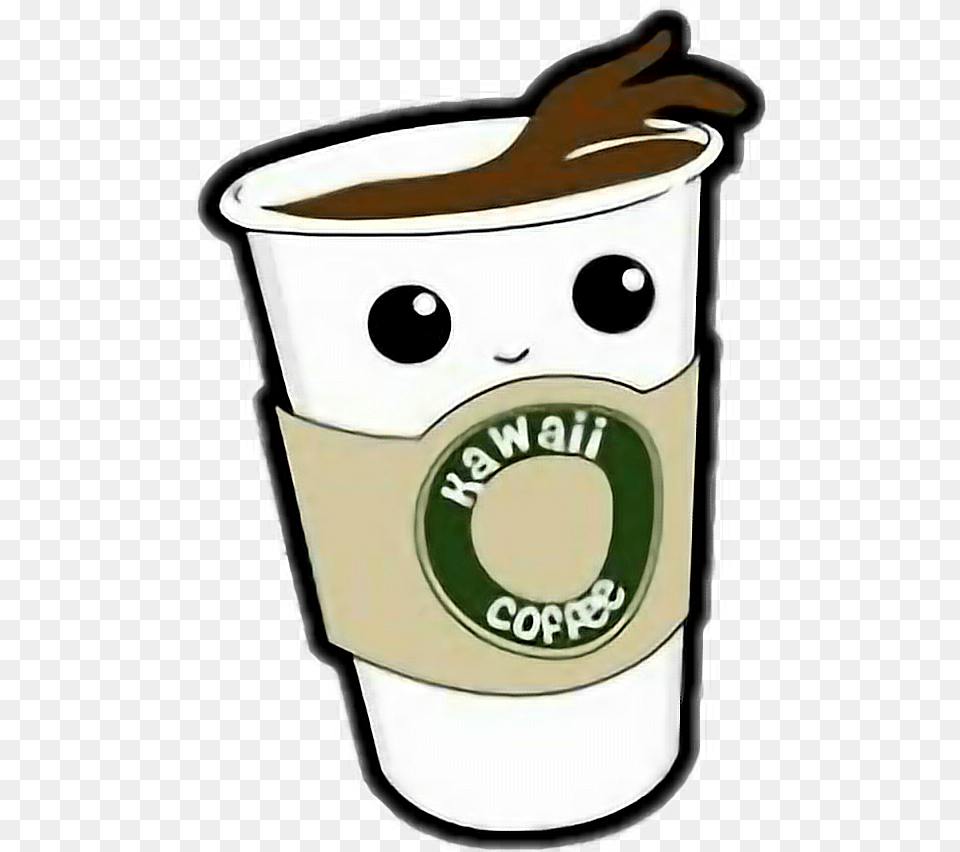 Cute Kawaii Food Coffee Sticker By L Kawaii Coffee, Cup, Beverage, Coffee Cup Free Png Download