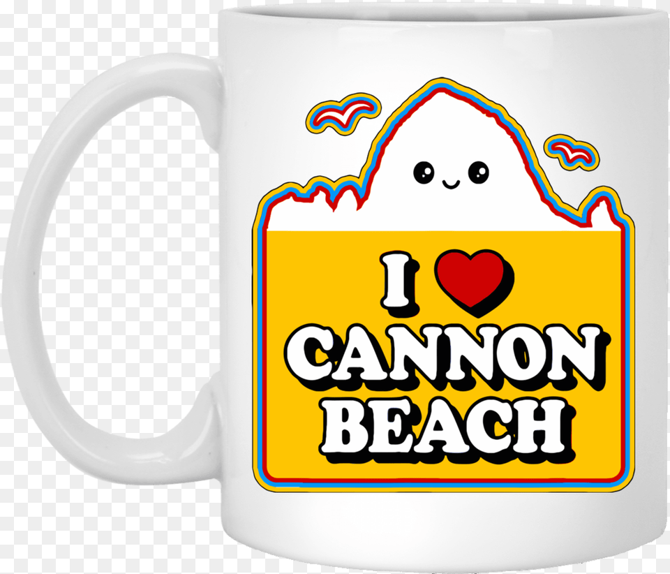Cute Kawaii Haystack Rock Souvenir I Love Heart Cannon Beach, Cup, Beverage, Coffee, Coffee Cup Free Png Download