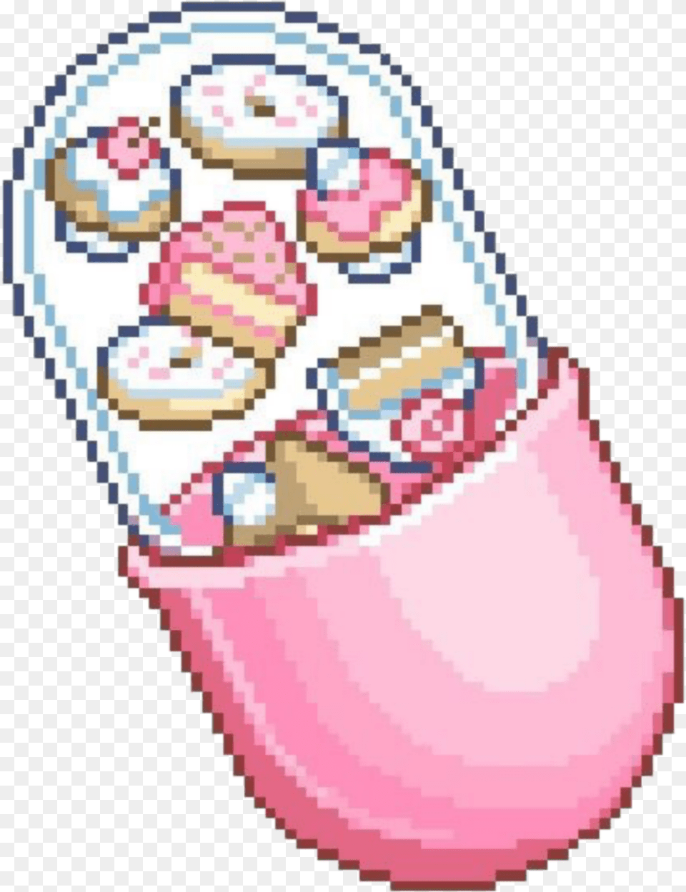 Cute Kawaii Pixel Pastel Pills Sticker By Yuozukie Kawaii Cute Food Pixel Art, Clothing, Footwear, Shoe, Baby Png Image