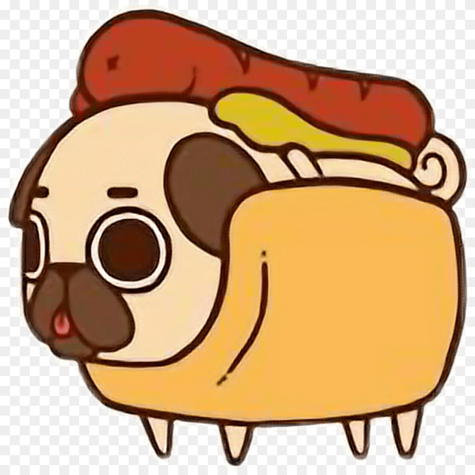 Cute Kawaii Pug Chibi Food Hotdogfreetoedit Pug Chibi, Baby, Hot Dog, Person Free Png