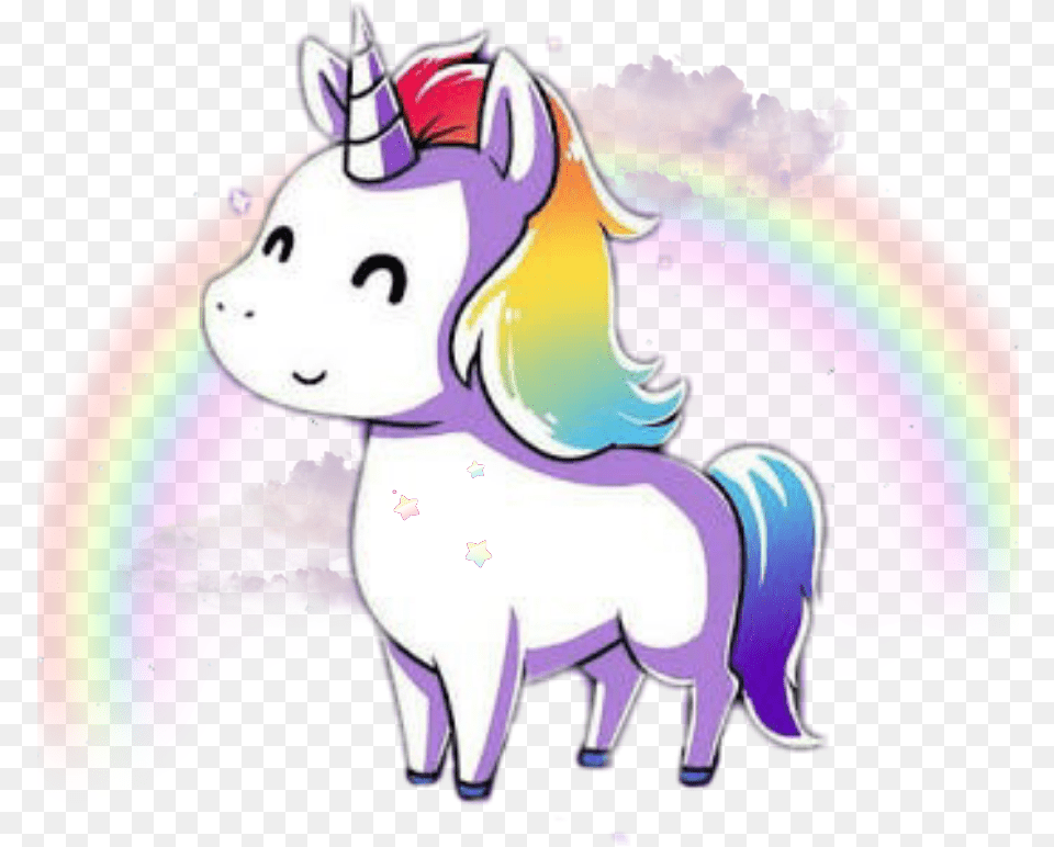 Cute Kawaii Rainbow Unicorn, Art, Graphics, Purple, Nature Free Png Download