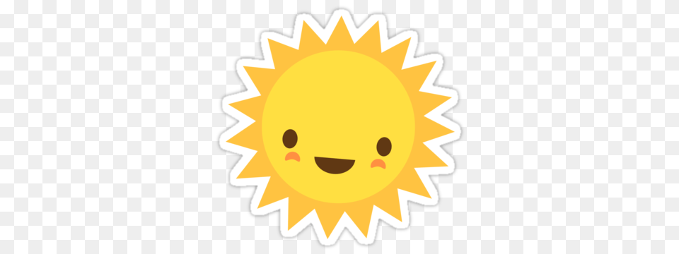 Cute Kawaii Sun Cartoon Character Sticker, Outdoors, Flower, Plant, Nature Free Transparent Png