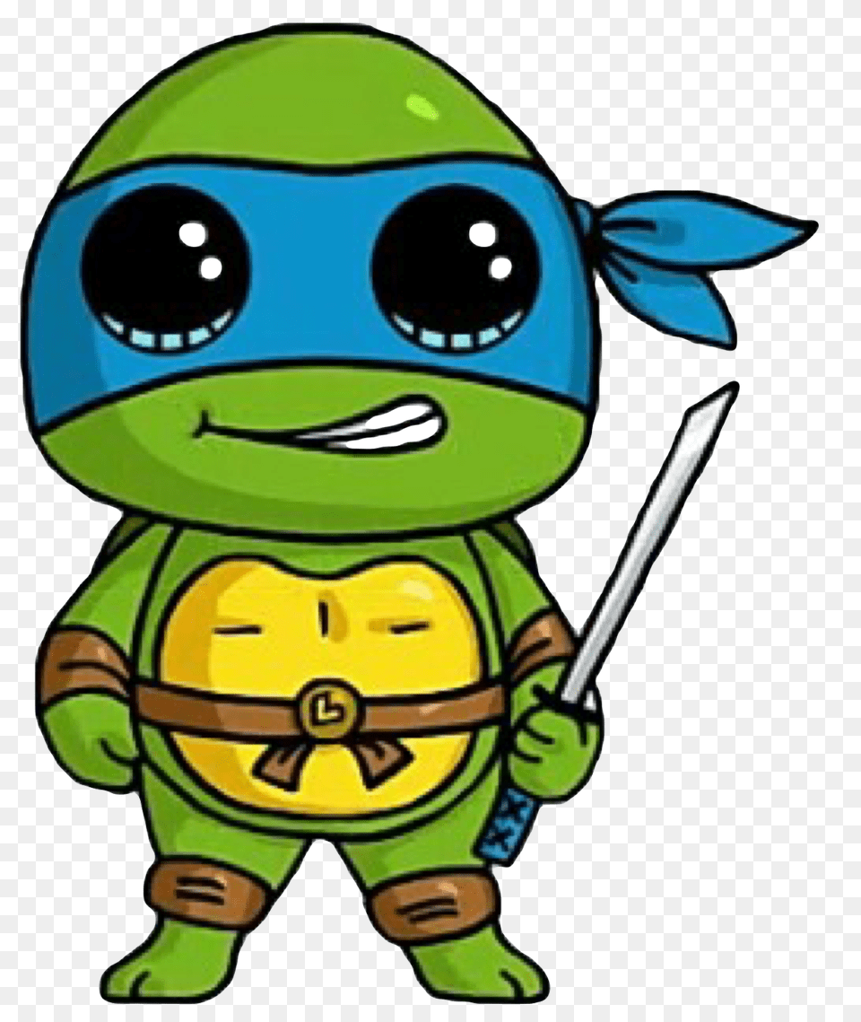 Cute Kawaii Turtle Reptile Shell Animal Ninja Ninjaturt, Cleaning, Person Free Png Download
