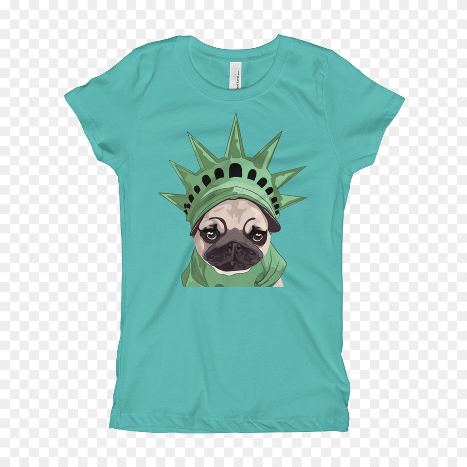 Cute Kids Pug Face Dog T Shirt Custom Lady Liberty Dog Shirt, Clothing, T-shirt, Head, Person Free Transparent Png