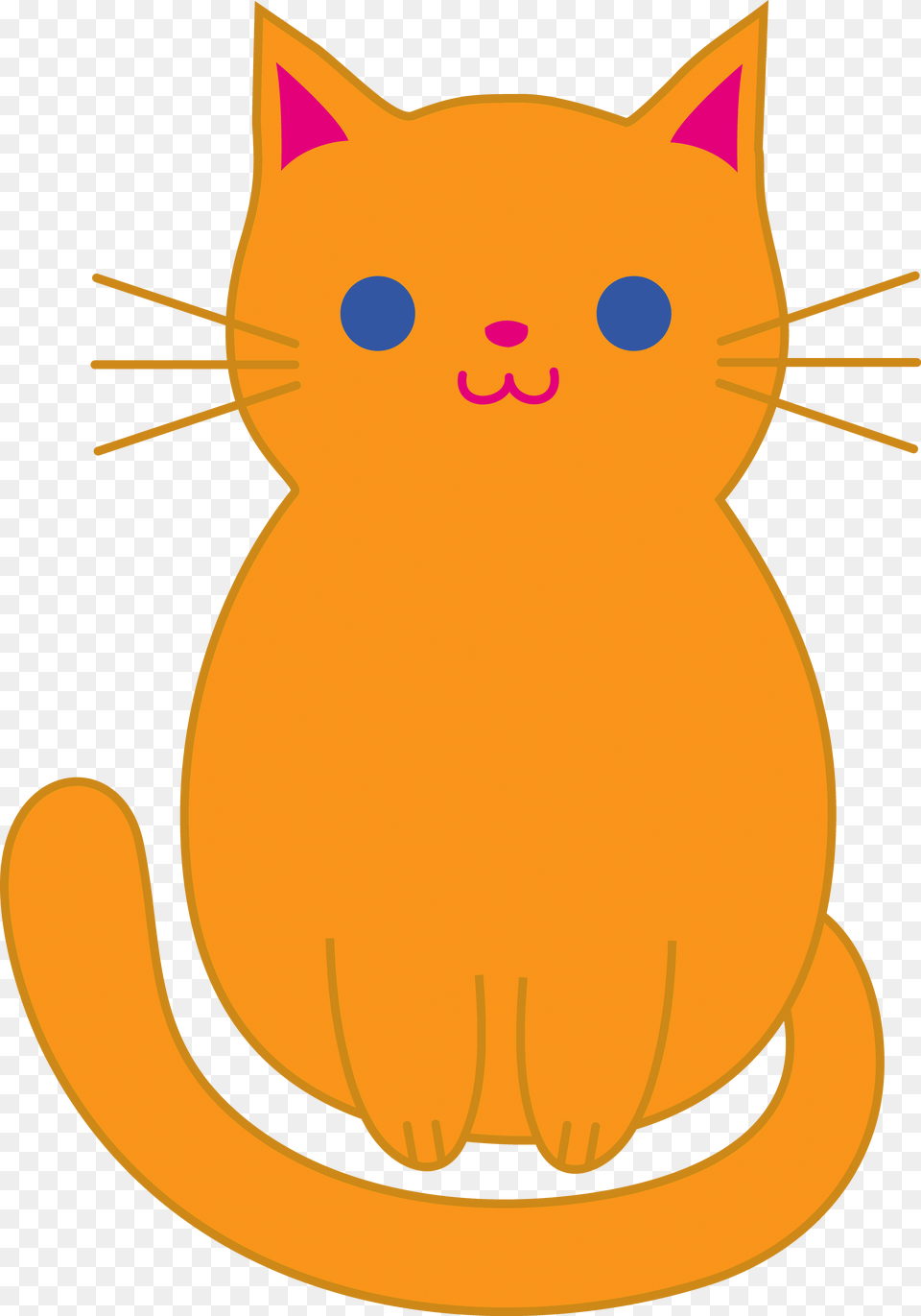 Cute Kitten Clipart Cute Yellow Cat Cartoon, Animal, Mammal, Pet, Baby Free Png