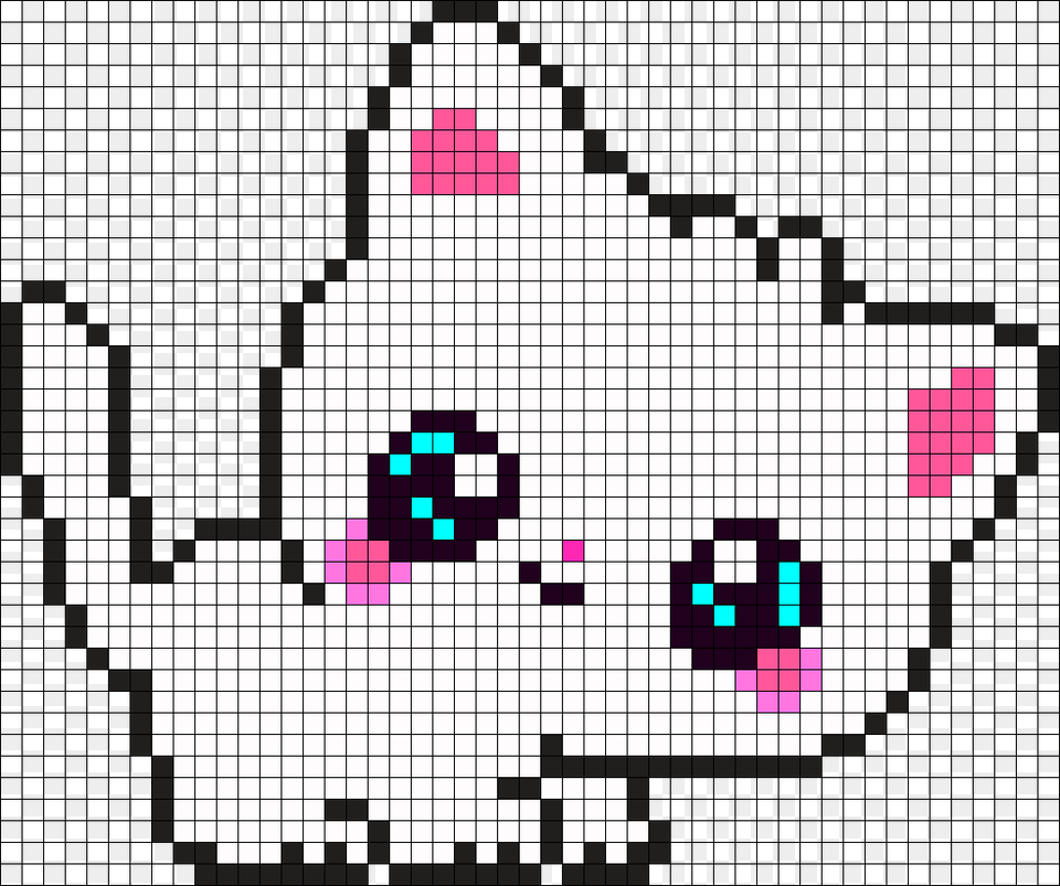 Cute Kitty Perler Bead Pattern Pixel Art Chat Mignon Free Transparent Png