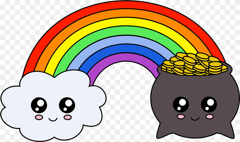 Cute Leprechaundownload Now Cute Rainbow And Pot Of Clip Art Cute Rainbow, Graphics, Baby, Person Free Transparent Png