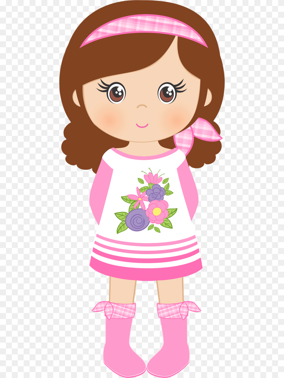 Cute Little Girl Clipart, Baby, Doll, Person, Toy Png Image