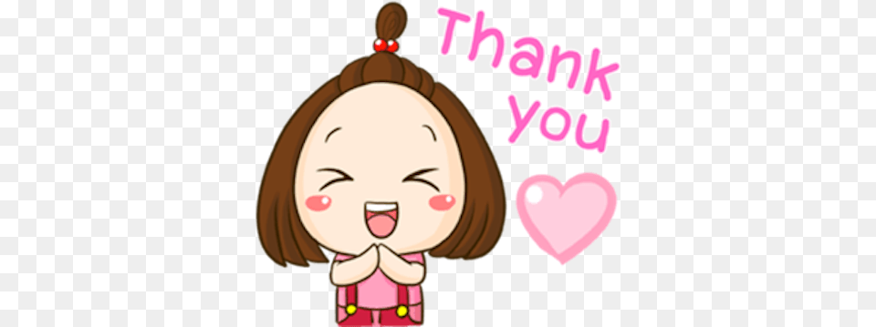 Cute Little Girl Sticker By Pham Binh Cute Thank You Sticker, People, Person, Face, Head Png Image