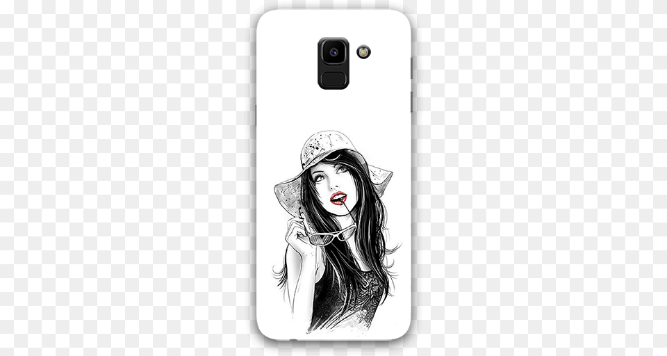 Cute Look Samsung J6 Mobile Case Sketches Of Fashion Girls, Book, Comics, Publication, Art Png Image