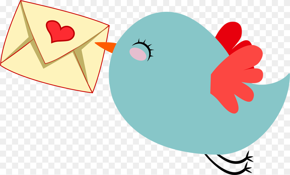 Cute Mail Carrier Bird, Envelope Png Image