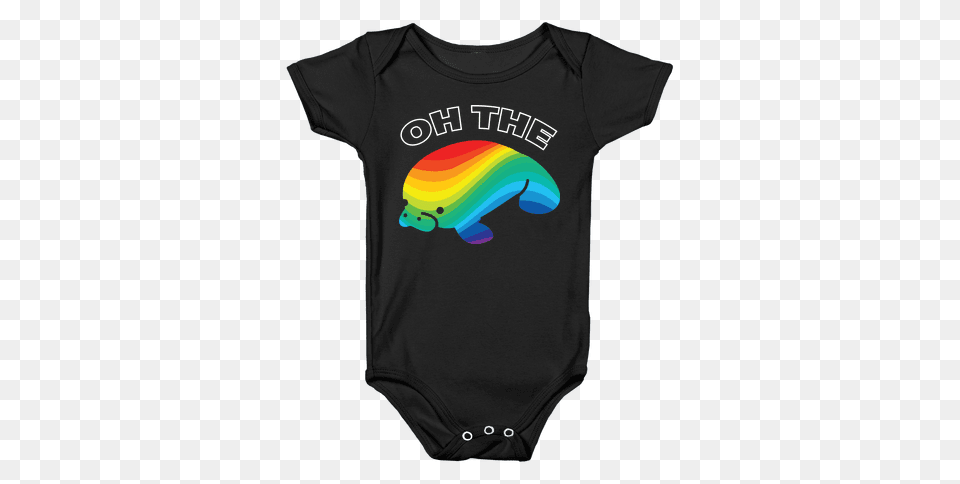Cute Manatee Baby Onesies Lookhuman, Clothing, T-shirt, Shirt Free Transparent Png
