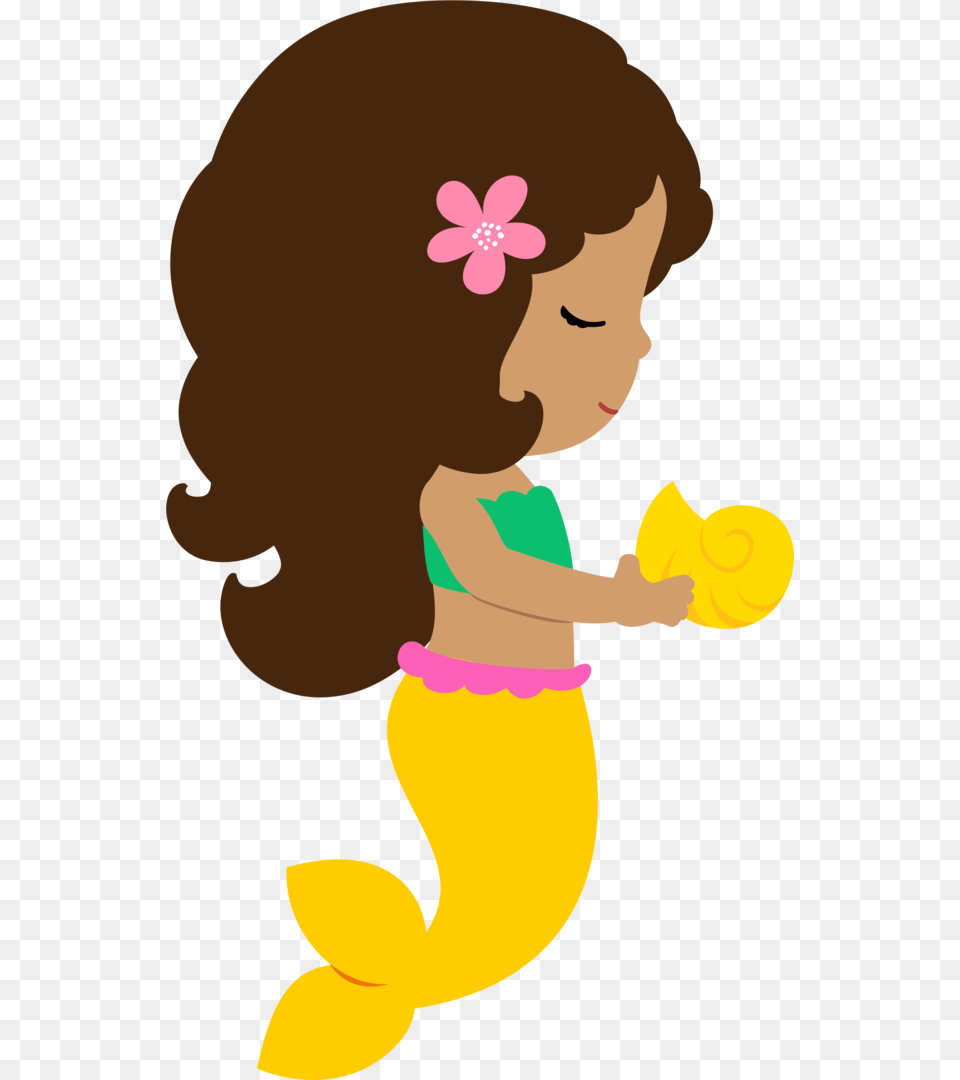 Cute Mermaid Clipart, Baby, Person, Face, Head Free Png Download