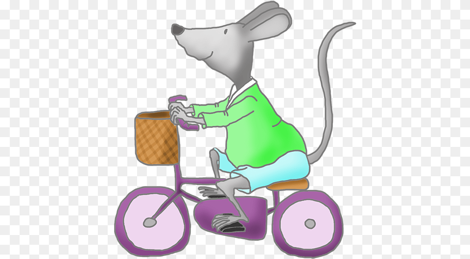 Cute Mice Clip Art With Bike Mouse Playing Clipart, Transportation, Tricycle, Vehicle Png Image