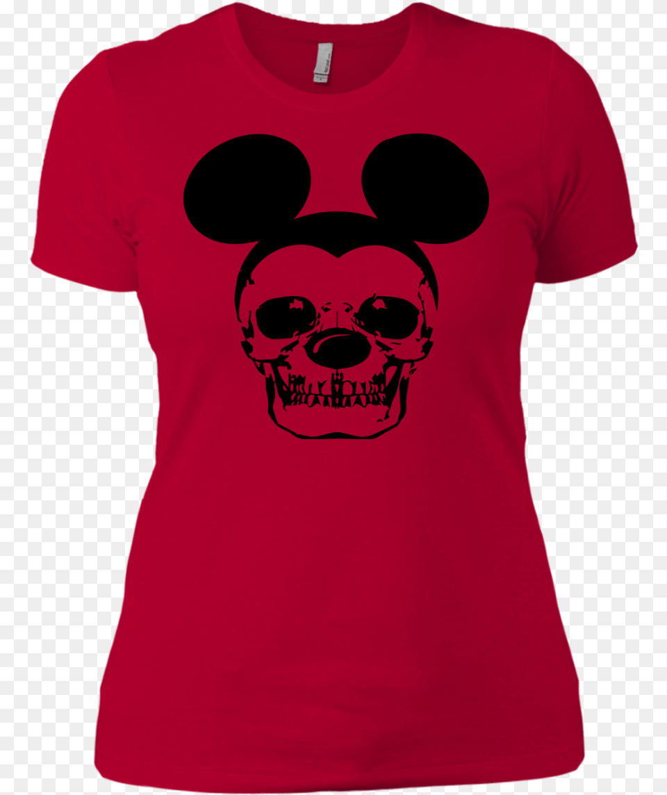 Cute Mickey Mouse Skull Wears For Women T Shirt, Clothing, T-shirt, Person, Face Png Image
