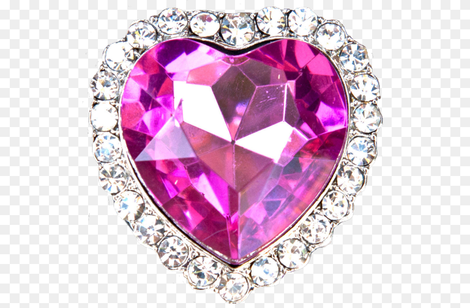 Cute Mine My Edit Heart Pink Girly Bling Diamond Transparent Pink Diamond Heart, Accessories, Gemstone, Jewelry, Amethyst Free Png