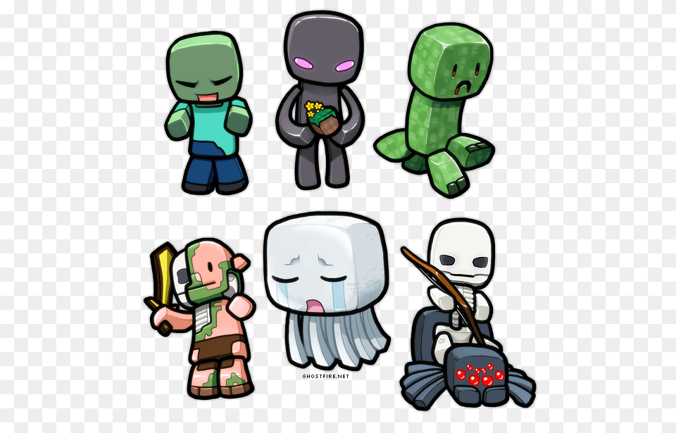Cute Minecraft Mobs Alt Art Ender Creeper Skel, Baby, Person, Face, Head Free Transparent Png