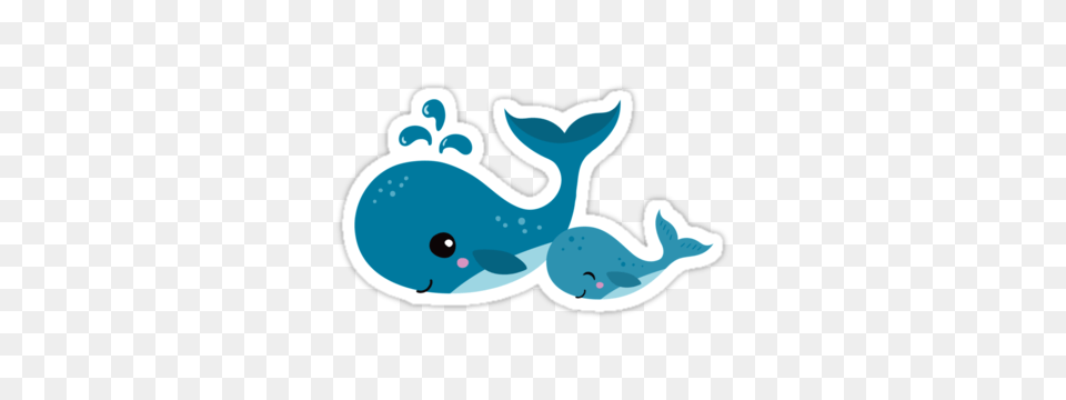 Cute Mommy And Baby Whale Sticker Sticker, Animal, Mammal, Rabbit, Smoke Pipe Png